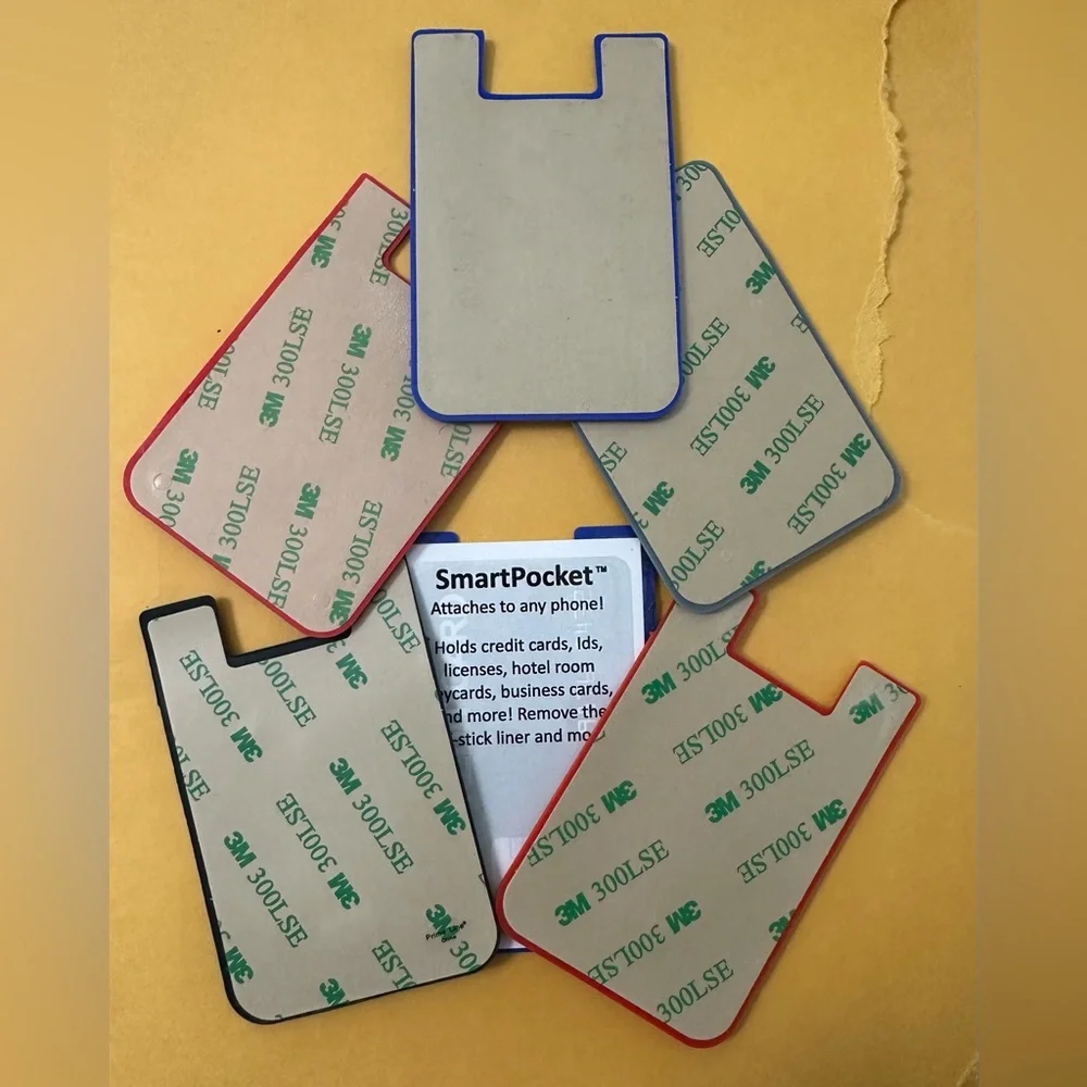 6 Custom Silicone Phone Wallets | WashU, SLU, MilliporeSigma & More | Stick-On
